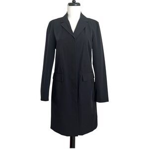 GAP Y2K Dressy Trench Coat Sz 6 Black Long Jacket Academia Preppy Casual